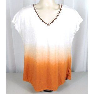 Sonoma Womens Hombre/Dip Dye Top Large Multi Color Cotton See Description